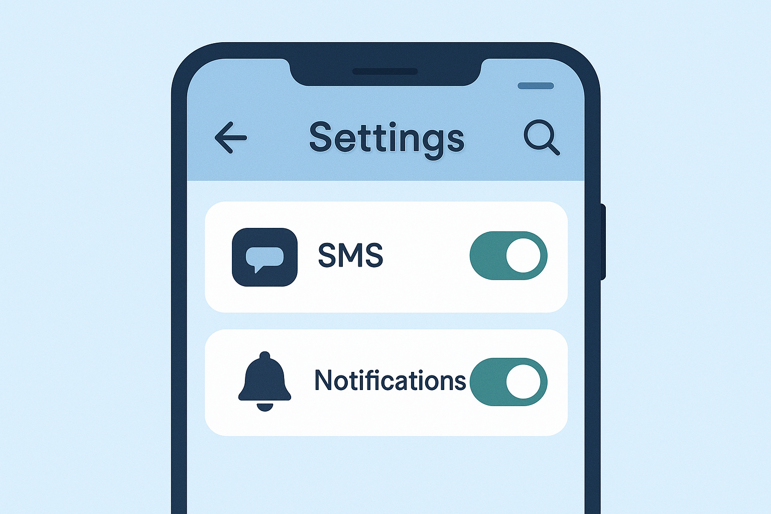 Permissões de SMS e notificações no smartphone para receber código WhatsApp