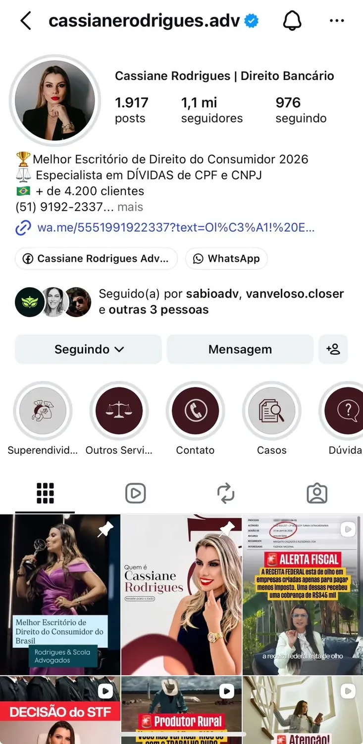 Depoimento de influenciador SábioAdv